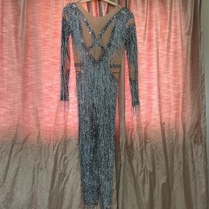Silver fringe jumpsuit